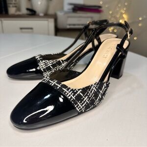 Nine West Black and White Tweed Heels
